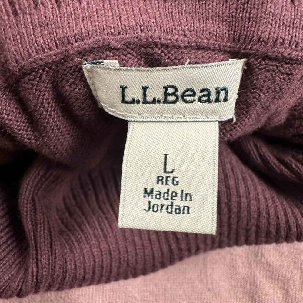 L.L. Bean Women's Fairisle Soft Cashmere Cotton Turtleneck‎ Sweater Large Cabin - Picture 8 of 10